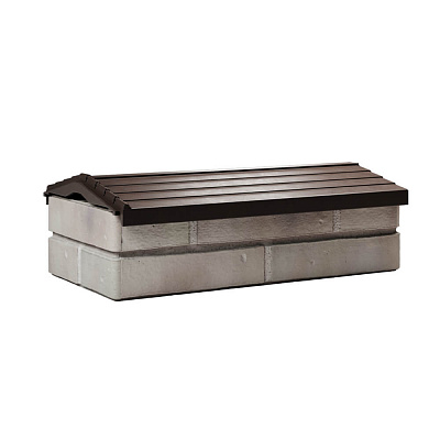 Парапет ZKING BONA ХАЙ-ТЕК 290х510х60мм Коричневый с посадкой на 1 кирпич (200/225/255мм) фото Центр Металлокровли