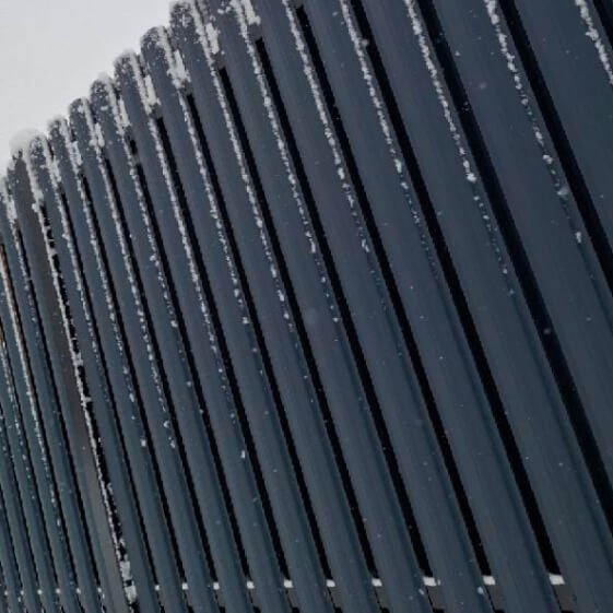 Забор шахматкой Штакетник Полукруглый RAL7024 МАТТЕ Серый Графит матовый