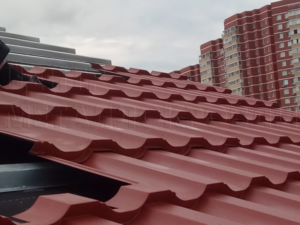 Металлочерепица Геркулес 8004 терракотовый Стальной Бархат от Центра Металлокровли в Красноярске Металлочерепица Геркулес 8004 терракотовый Стальной Бархат от Центра Металлокровли в Красноярске