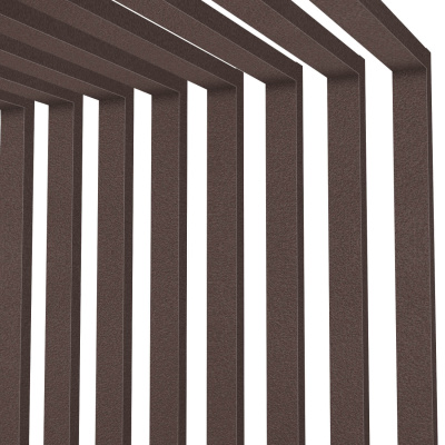 Декоративные рейки металлические RAL8017 МАТТЕ Шоколад на стенах и потолке в сборе