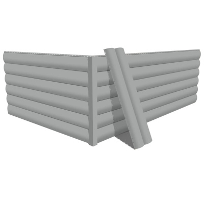 Фото сайдинга металлического (металлосайдинга) Блок-Хаус под бревно RAL9006 Серебро для фасада дома