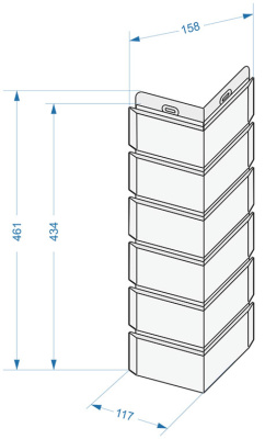 Угол наружный фасадной панели Деке BERG Коричневый чертеж